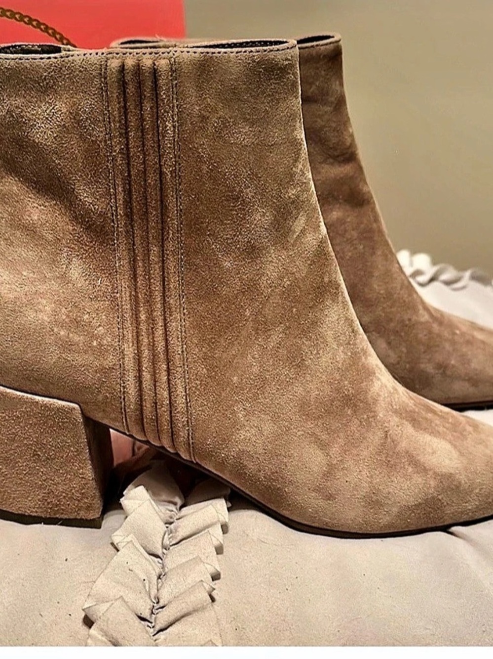 Vaneli Sommet Tan Suede Ankle Boots